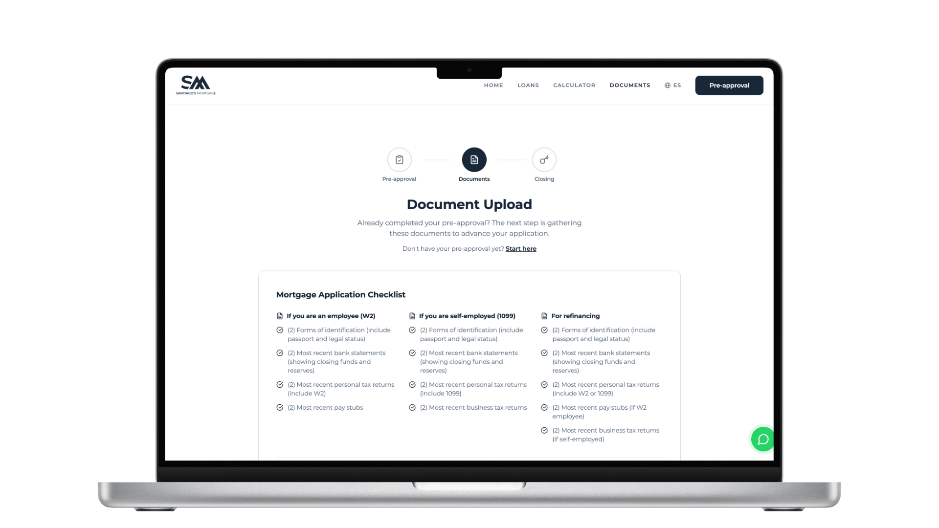 Customer-facing document upload portal