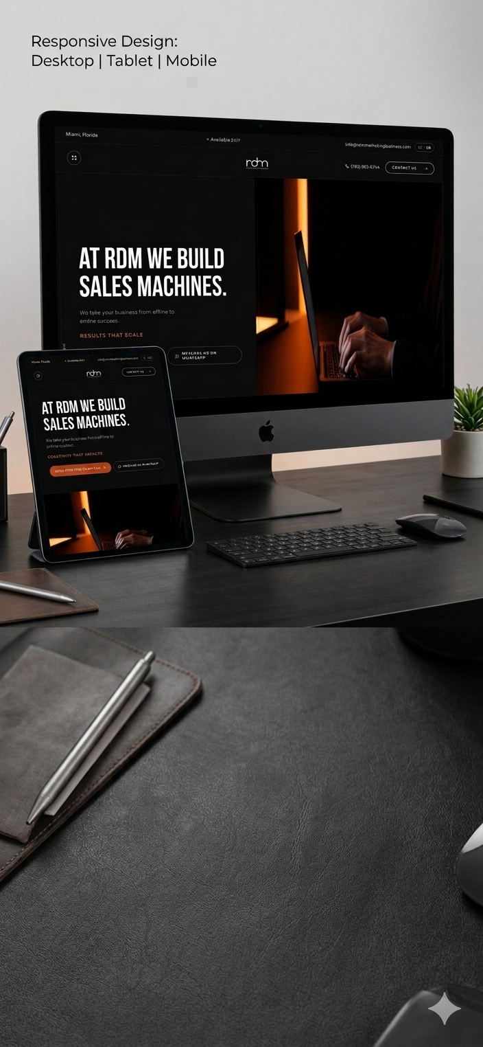 RDM Marketing tablet view on iPad Air